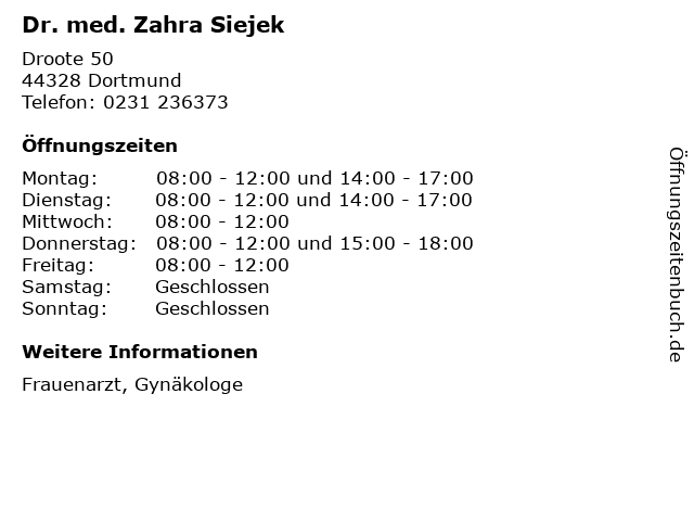 Dr med 2025 zahra siejek dortmund